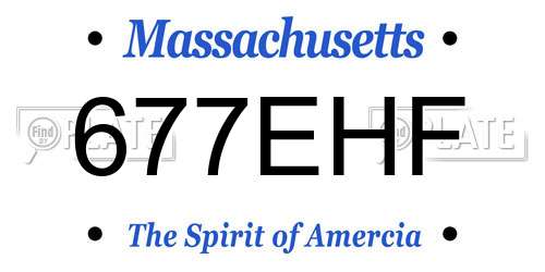 677EHF Massachusetts License Plate