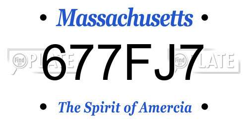 677FJ7 Massachusetts License Plate