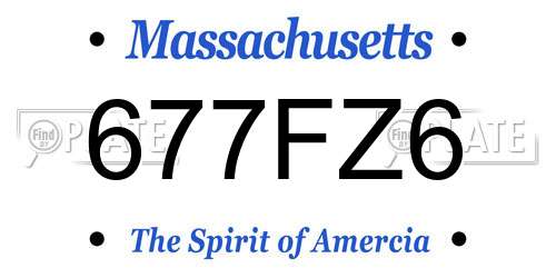 677FZ6 Massachusetts License Plate
