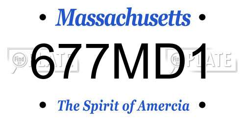 677MD1 Massachusetts License Plate