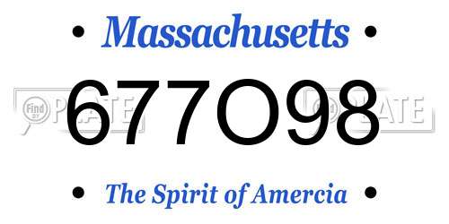 677O98 Massachusetts License Plate
