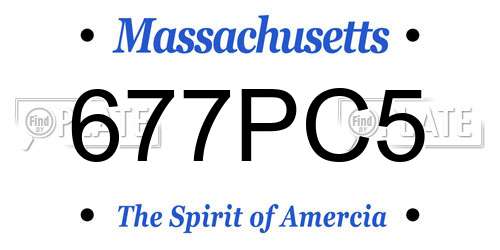 677PC5 Massachusetts License Plate