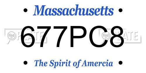 677PC8 Massachusetts License Plate