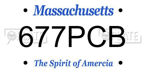 677PCB Massachusetts License Plate