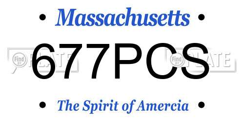677PCS Massachusetts License Plate