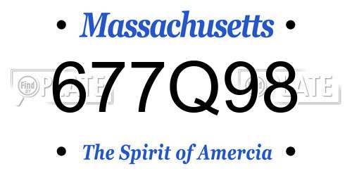 677Q98 Massachusetts License Plate