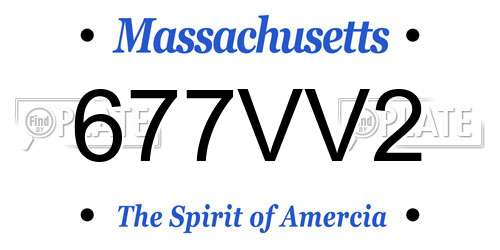 677VV2 Massachusetts License Plate