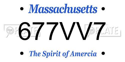 677VV7 Massachusetts License Plate