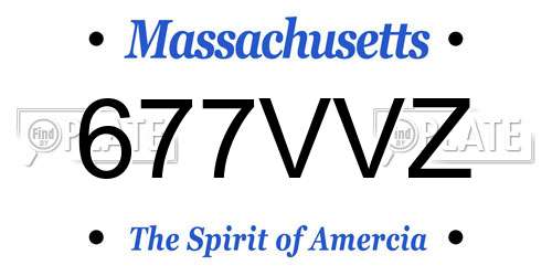 677VVZ Massachusetts License Plate