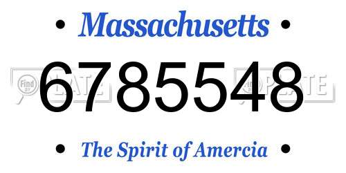 6785548 Massachusetts License Plate