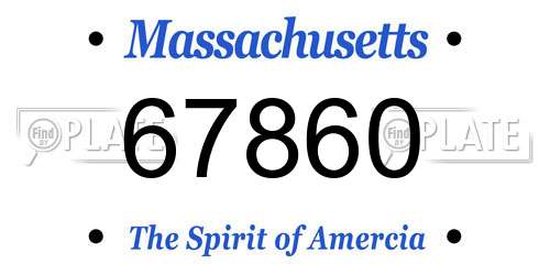 67860 Massachusetts License Plate