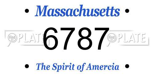 6787 Massachusetts License Plate