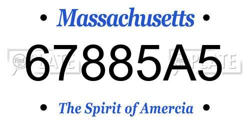 67885A5 Massachusetts License Plate