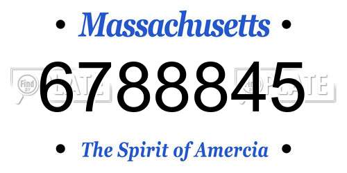 6788845 Massachusetts License Plate