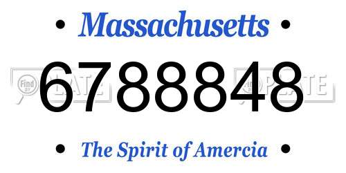 6788848 Massachusetts License Plate