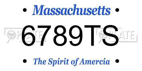 6789TS Massachusetts License Plate