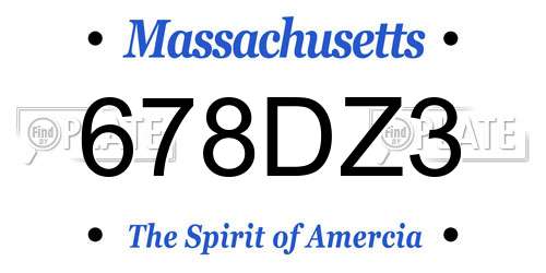 678DZ3 Massachusetts License Plate