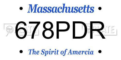 678PDR Massachusetts License Plate