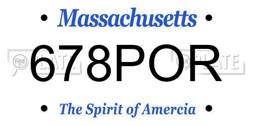 678POR Massachusetts License Plate