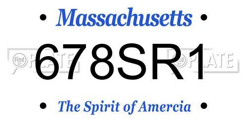 678SR1 Massachusetts License Plate