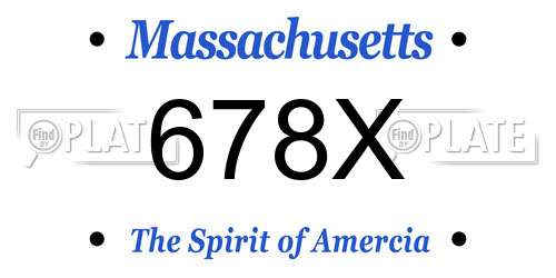 678X Massachusetts License Plate