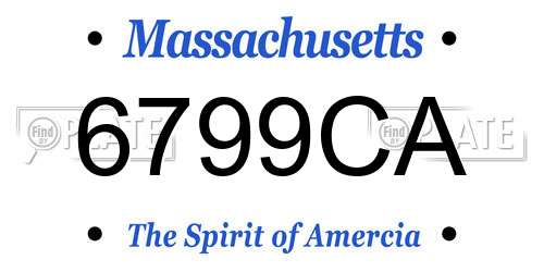 6799CA Massachusetts License Plate