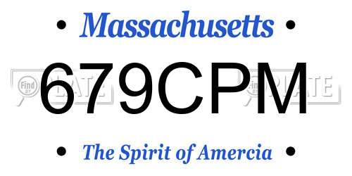 679CPM Massachusetts License Plate