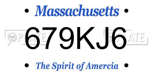 679KJ6 Massachusetts License Plate
