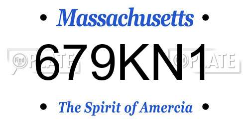 679KN1 Massachusetts License Plate