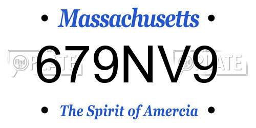 679NV9 Massachusetts License Plate