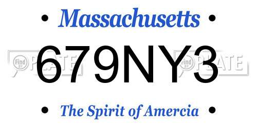 679NY3 Massachusetts License Plate