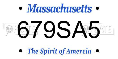 679SA5 Massachusetts License Plate