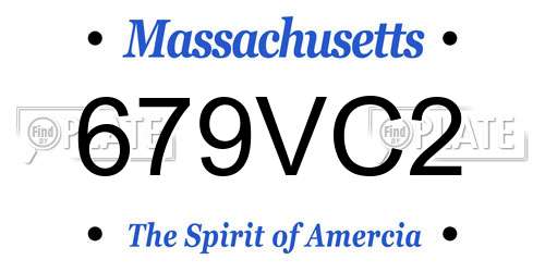 679VC2 Massachusetts License Plate