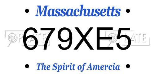 679XE5 Massachusetts License Plate