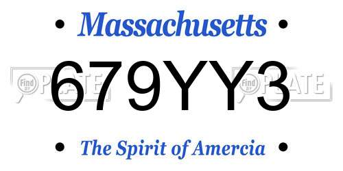 679YY3 Massachusetts License Plate