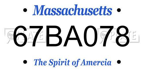 67BA078 Massachusetts License Plate