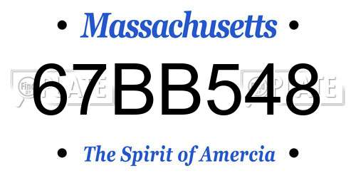 67BB548 Massachusetts License Plate