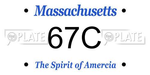 67C Massachusetts License Plate