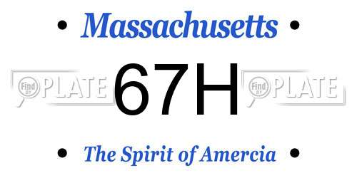 67H Massachusetts License Plate