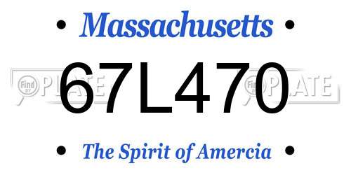 67L470 Massachusetts License Plate