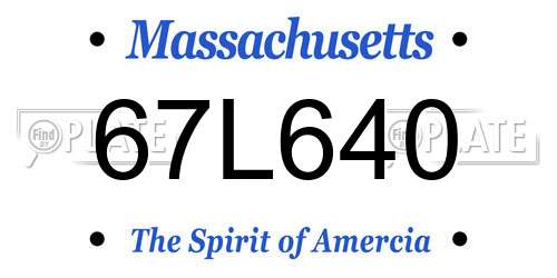 67L640 Massachusetts License Plate