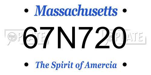 67N720 Massachusetts License Plate