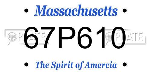 67P610 Massachusetts License Plate