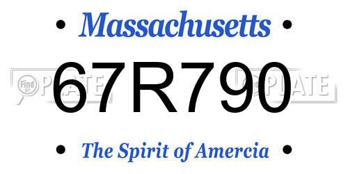 67R790 Massachusetts License Plate