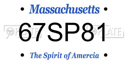 67SP81 Massachusetts License Plate