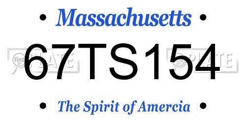 67TS154 Massachusetts License Plate