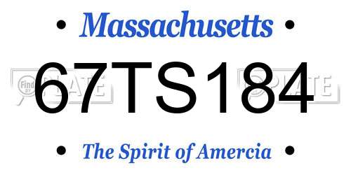 67TS184 Massachusetts License Plate