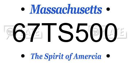 67TS500 Massachusetts License Plate