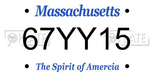 67YY15 Massachusetts License Plate