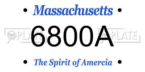 6800A Massachusetts License Plate